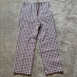 Boden Women Chinos - Brown and White Checkered